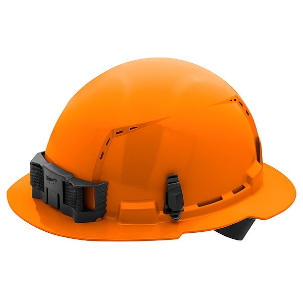 BOLT Orange Full Brim Vented Hard Hat w/4pt Ratcheting Suspension - Type 1, Class C