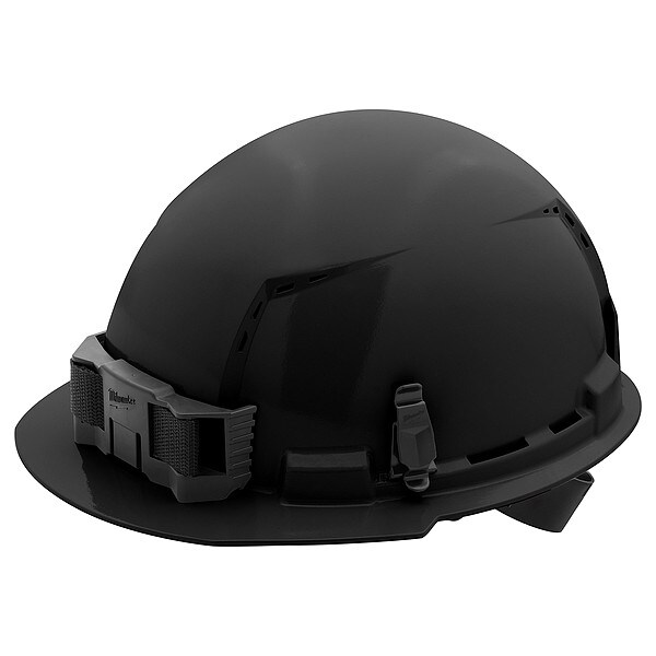 BOLT Black Front Brim Vented Hard Hat w/4pt Ratcheting Suspension - Type 1, Class C