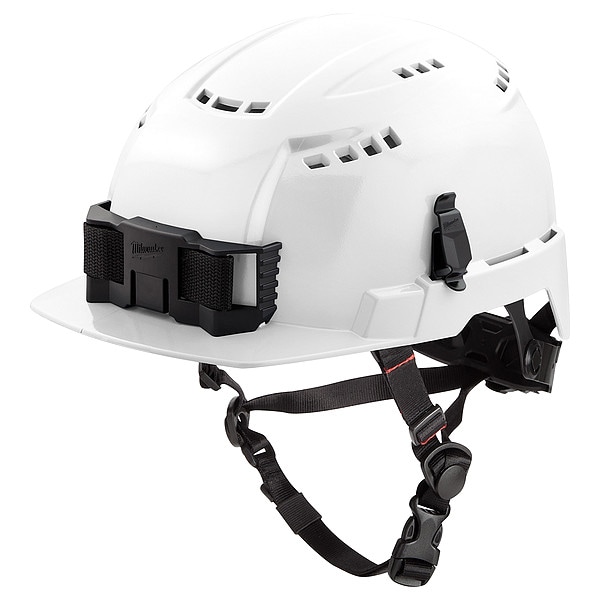 BOLT White Front Brim Vented Safety Helmet with IMPACT ARMOR Liner - Type 2, Class C