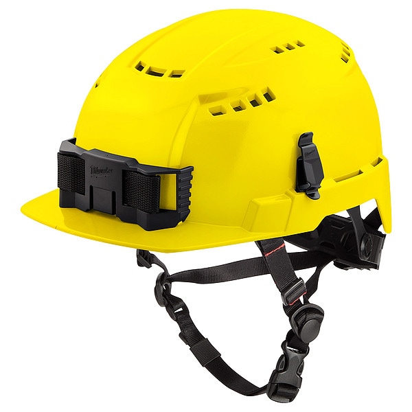 BOLT Yellow Front Brim Vented Safety Helmet with IMPACT ARMOR Liner - Type 2, Class C