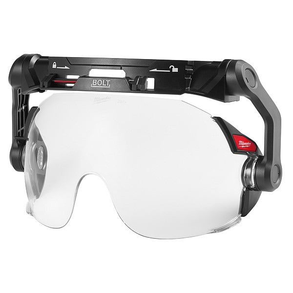 BOLT Eye Visor - Clear Dual Coat Lens (Compatible with Milwaukee Safety Helmets), 5 in Height