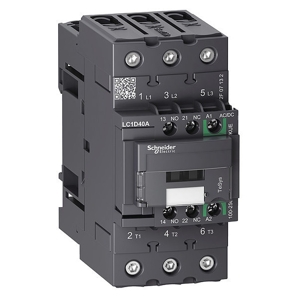 IEC Magnetic Contactor, 1NC/1NO, 100V-250V AC/DC, 3 P, Non-Reversing, Screw Clamp
