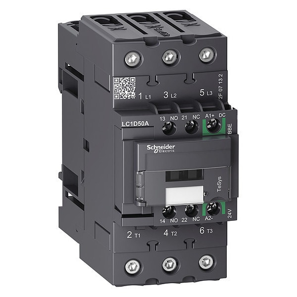 IEC Magnetic Contactor, 1NC/1NO, 24V DC, 3 P, Non-Reversing, Screw Clamp