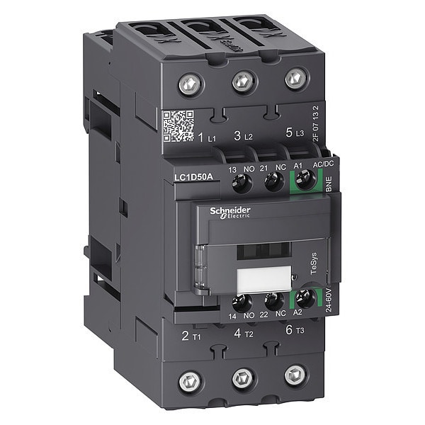IEC Magnetic Contactor, 1NC/1NO, 24V-60V AC/DC, 3 P, Non-Reversing, Screw Clamp