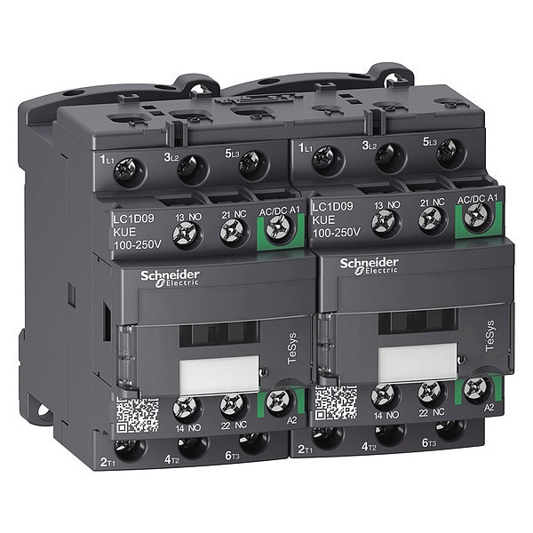 IEC Magnetic Contactor, 1NC/1NO, 100V-250V AC/DC, 3 P, Reversing, Screw Clamp
