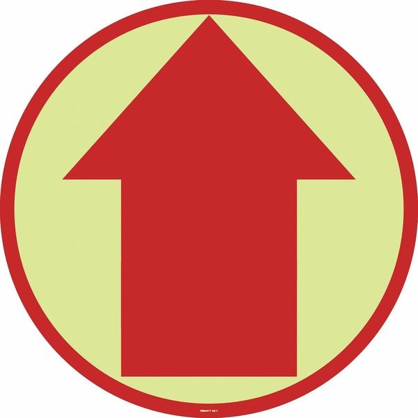 Floor Sign, 17 in H, 17 in W, Vinyl, Circle, English, FSG-17-601