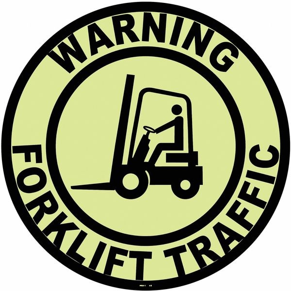 Anti-Slip Floor Sign, 17 in H, 17 in W, Vinyl, Circle, English, FSG-17-702