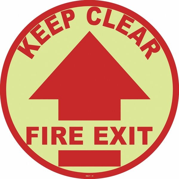 Floor Sign, 17 in H, 17 in W, Vinyl, Circle, English, FSG-17-704