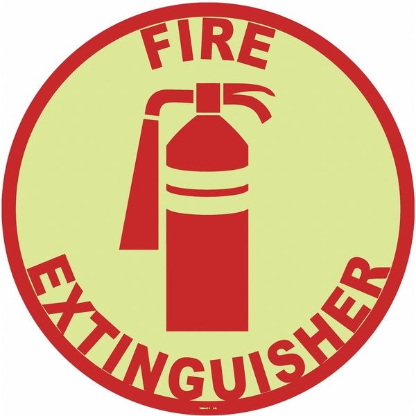 Floor Sign, 17 in H, 17 in W, Vinyl, Circle, English, FSG-17-705