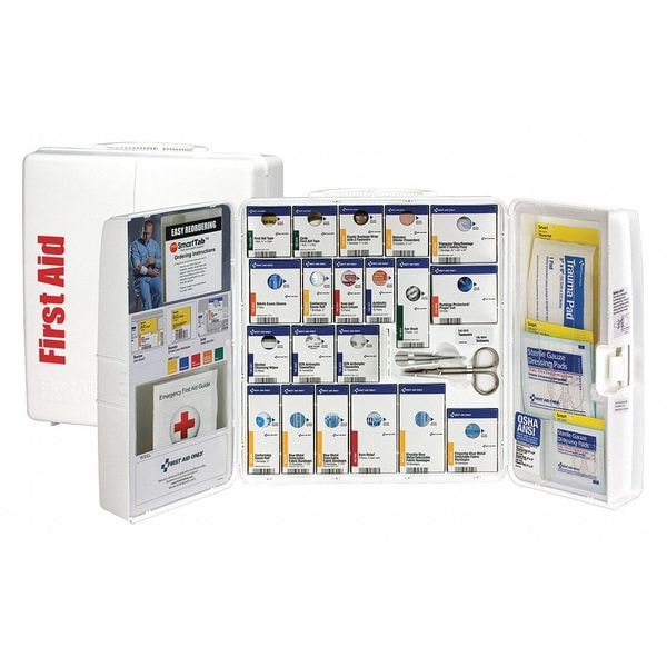 First Aid Cabinet, Plastic 14 in H, 4 5/32 in W, 50 People Served