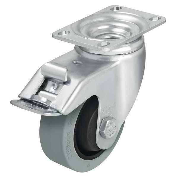 Swivel Plate Caster, Rubber, 3-1/2 in., 350 lb., C