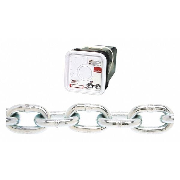 1/4" Grade 30 Proof Coil Chain, Galvanized, 100' per Square Pail