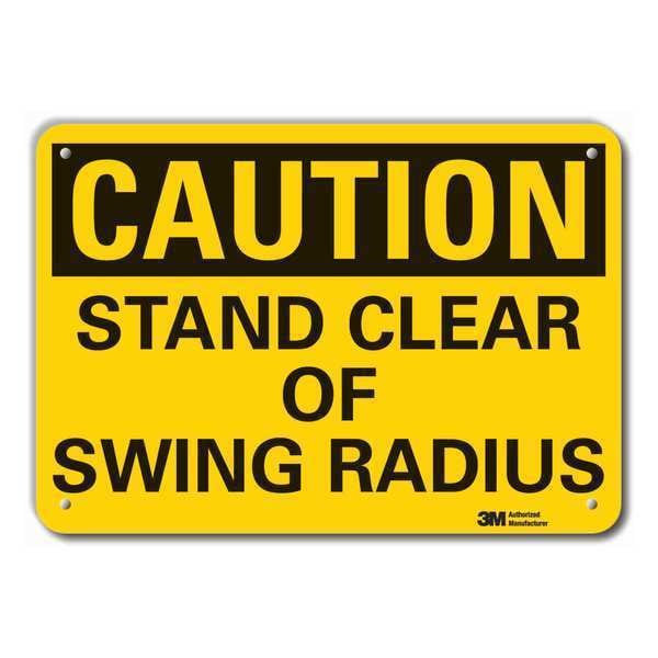 Caution Sign, 10 in Height, 14 in Width, Aluminum, Horizontal Rectangle, English