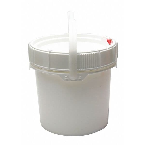 Pail, 3.5 gal., Plastic Handle, White, W/Lid