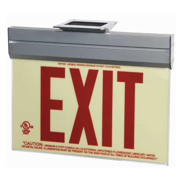 Exit Sign, 7 1/2 in x 13 in, Plastic, GRAN11406