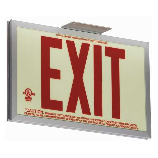 Exit Sign, 7 1/2 in x 13 in, Plastic, GRAN11410