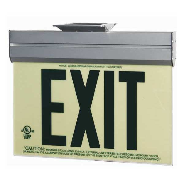 Exit Sign, 7 1/2 in x 13 in, Plastic, GRAN11408