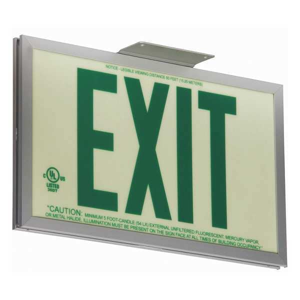 Exit Sign, 7 1/2 in x 13 in, Plastic, GRAN11412
