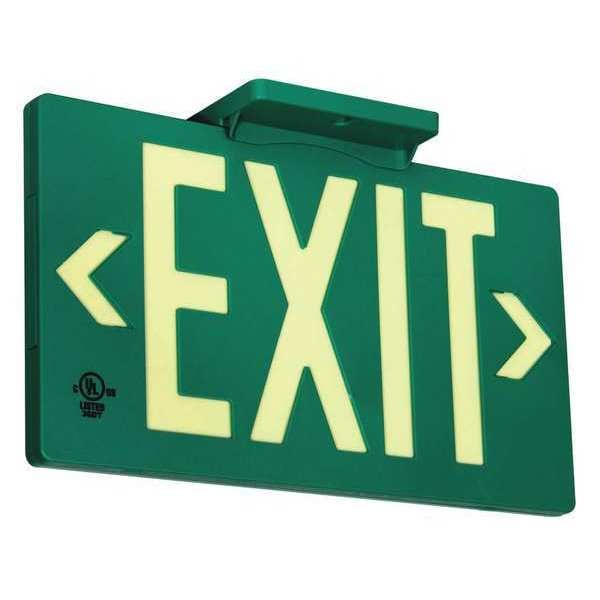 Exit Sign, 8 3/4 in x 15 1/2 in, Plastic, GRAN11414