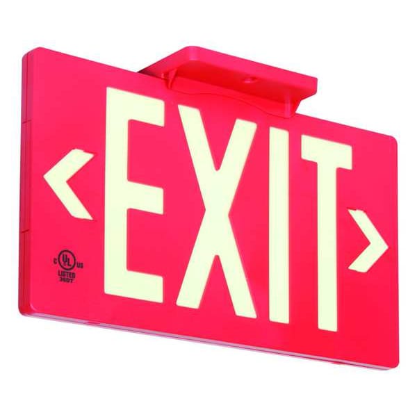 Exit Sign, 8 3/4 in x 15 1/2 in, Plastic, GRAN11416