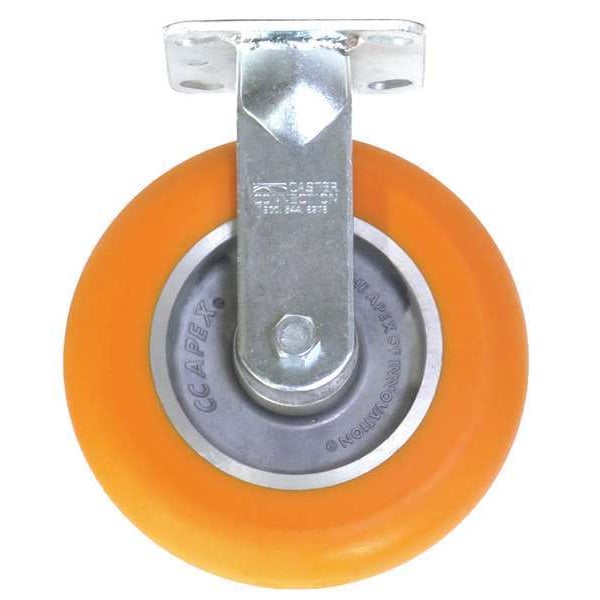 Rigid Plate Caster, Polyurethane, 1200 lb.