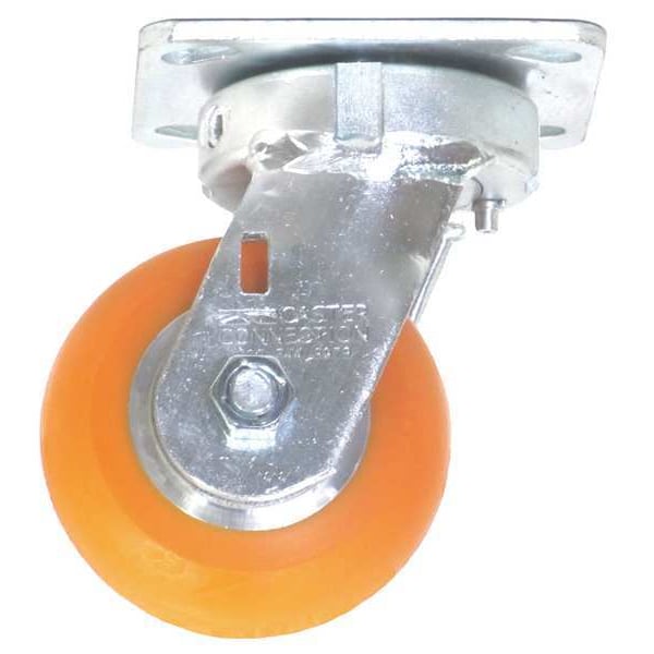 Kingpinless Swivel Plate Caster, Polyurethane, 650 lb.