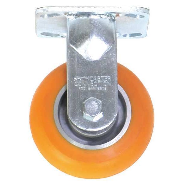 Rigid Plate Caster, Polyurethane, 750 lb.