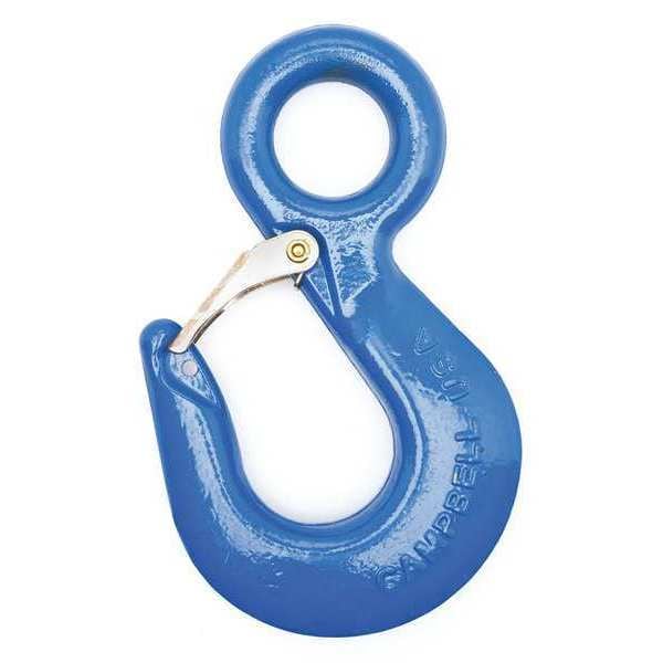 Eye Hoist Hook w/ Latch, PL, No. 23, 1-1/2 Ton, Forged Alloy, Painted Orange