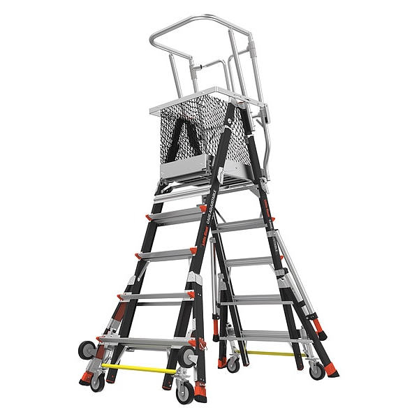 5 to 9 ft Fiberglass, Platform Stepladder, 375 lb Capacity