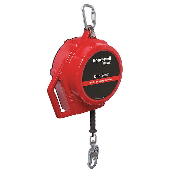 Duraseal Self-Retracting Lifeline, 100 ft. Length, Carabiner, Steel, 1 Leg(s)