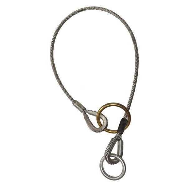 O Ring Cable Connector, 4 ft, 420 lb Weight Capacity, Gray
