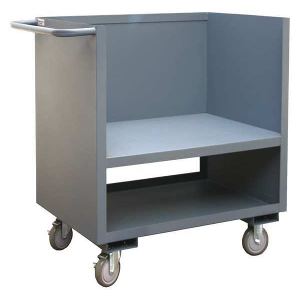 Open-Sided Raised-Platform Box Truck, Steel, 2,000 lb Load Capacity, 2 Shelves, 42 1/8 in L