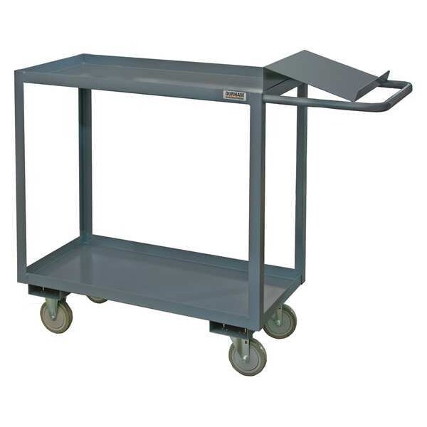 Order-Picking Utility Cart with Lipped Metal Shelves, Steel, 1,200 lb Load Capacity, 2 Shelves