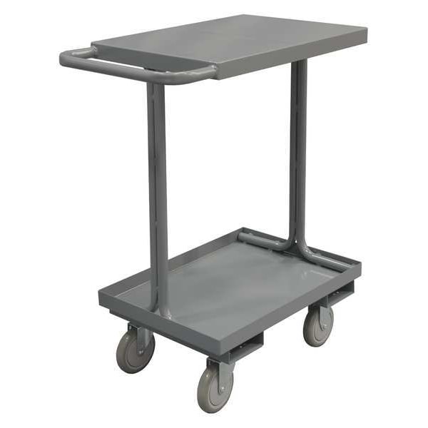 Easy-Access Utility Cart with Lipped & Flush Metal Shelves, Steel, 1,200 lb Load Capacity, 42 in L