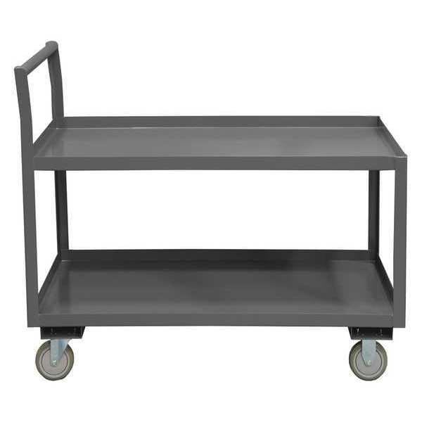 Low-Profile Utility Cart with Lipped Metal Shelves, Steel, 1,200 lb Load Capacity, 2 Shelves