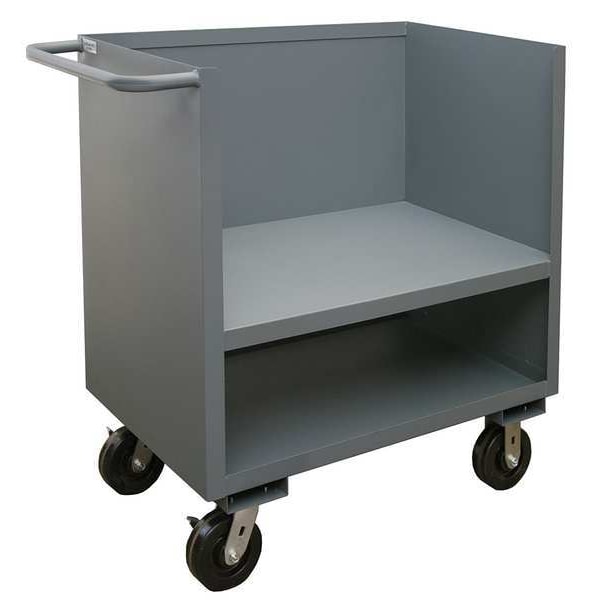 Open-Sided Raised-Platform Box Truck, Steel, 2,000 lb Load Capacity, 2 Shelves, 54 1/8 in L