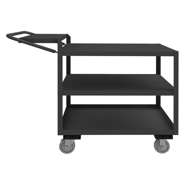 Order-Picking Utility Cart with Lipped & Flush Metal Shelves, Steel, 1,200 lb Load Capacity