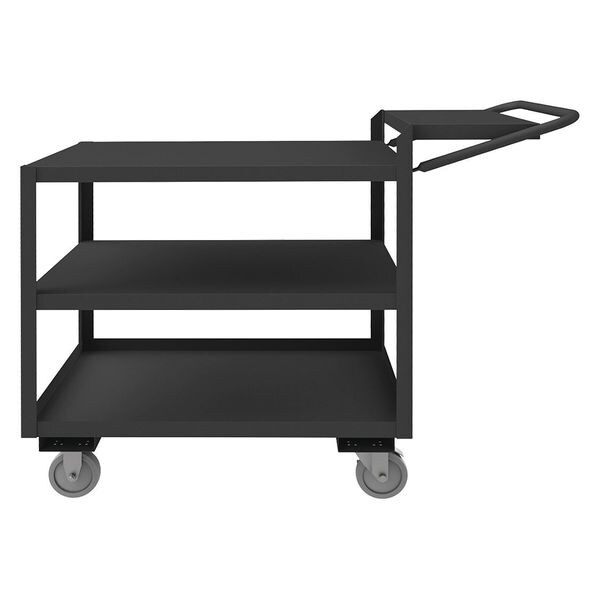 Order-Picking Utility Cart with Lipped & Flush Metal Shelves, Steel, 1,200 lb Load Capacity