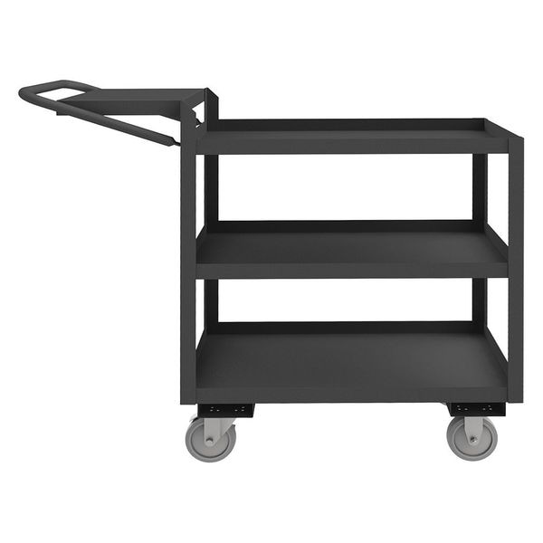 Order-Picking Utility Cart with Lipped Metal Shelves, Steel, 1,200 lb Load Capacity, 3 Shelves