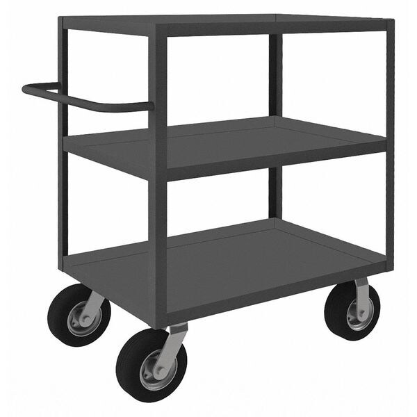 Instrument Cart with Lipped Metal Shelves, Steel, 1,200 lb Load Capacity, 3 Shelves, 48 in L