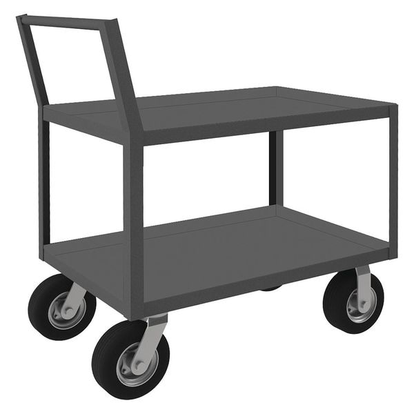 Low-Profile Utility Cart with Lipped Metal Shelves, Steel, 1,200 lb Load Capacity, 2 Shelves