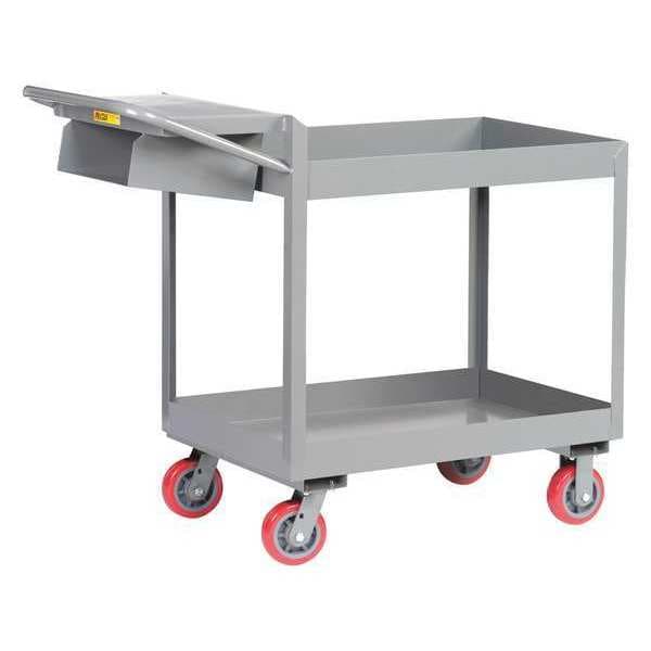Welded Deep Shelf Order Picking Cart, Steel, 3,600 lb Load Capacity, 18 1/4 in W, 42 1/2 in H