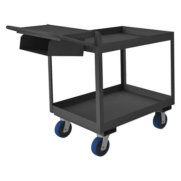 Order-Picking Utility Cart with Lipped Metal Shelves, Steel, 3,600 lb Load Capacity, 2 Shelves