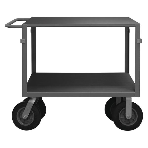 Instrument Cart with Flush Metal Shelves, Steel, 1,000 lb Load Capacity, 2 Shelves, 66 1/2 in L