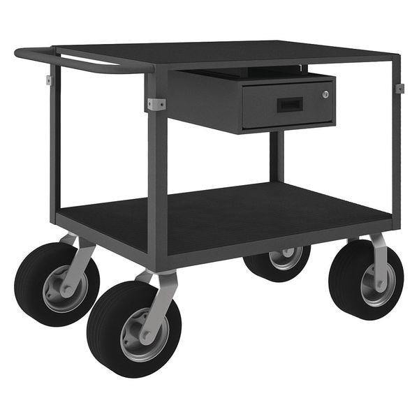 Instrument Cart with Flush Metal Shelves, Steel, 1,000 lb Load Capacity, 2 Shelves, 66 1/2 in L