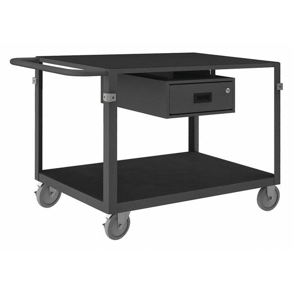 Instrument Cart with Flush Metal Shelves, Steel, 1,000 lb Load Capacity, 2 Shelves, 75 in L