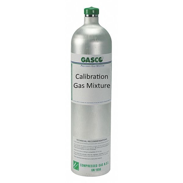 Calibration Gas, Carbon Monoxide, Nitrogen, Oxygen, 58 L, C-10 Connection, +/-5% Accuracy