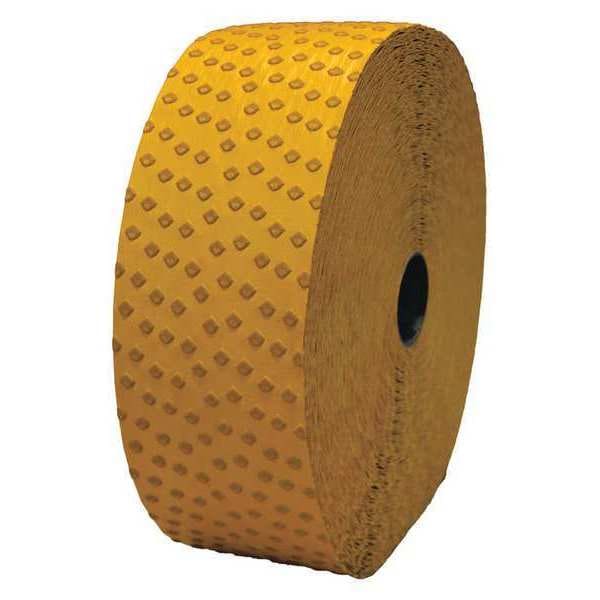 Pavement Marking Tape, Retroreflective Polymer, 120 yd Length, 5 in Width, 1/16 in Height, Yellow