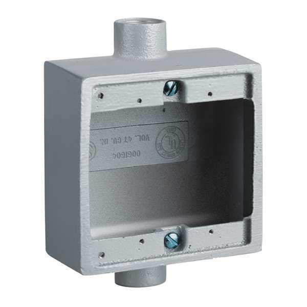 Electrical Box, 32 cu in, FS Box Type, 2 Gangs, Aluminum, Square Shape