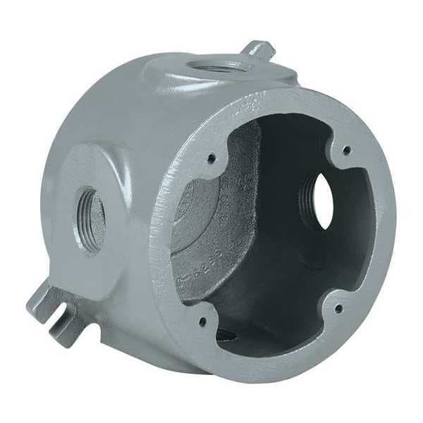 Electrical Box, 45 cu in, Outlet Box Type, 1 Gang, Aluminum, Round Shape